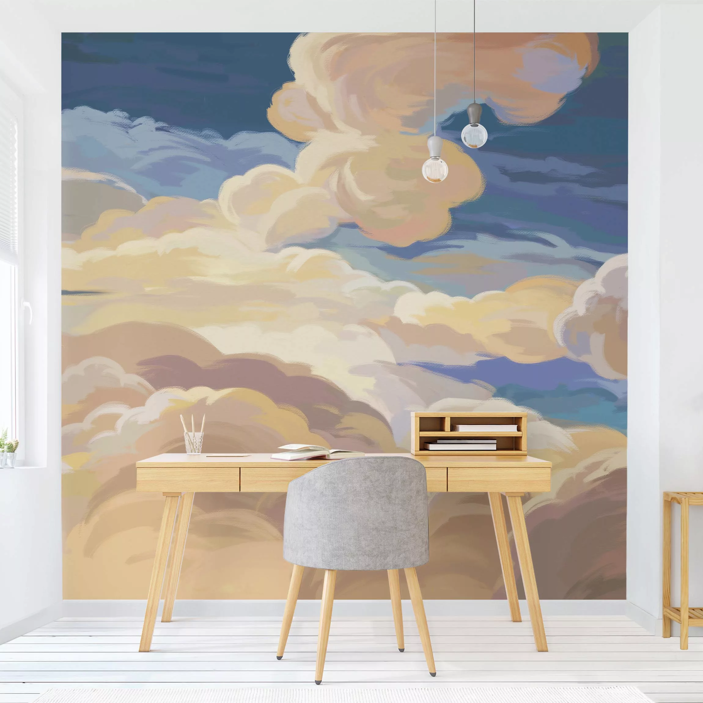 Fototapete Handgemaltes Wolkenmeer in Pastell günstig online kaufen