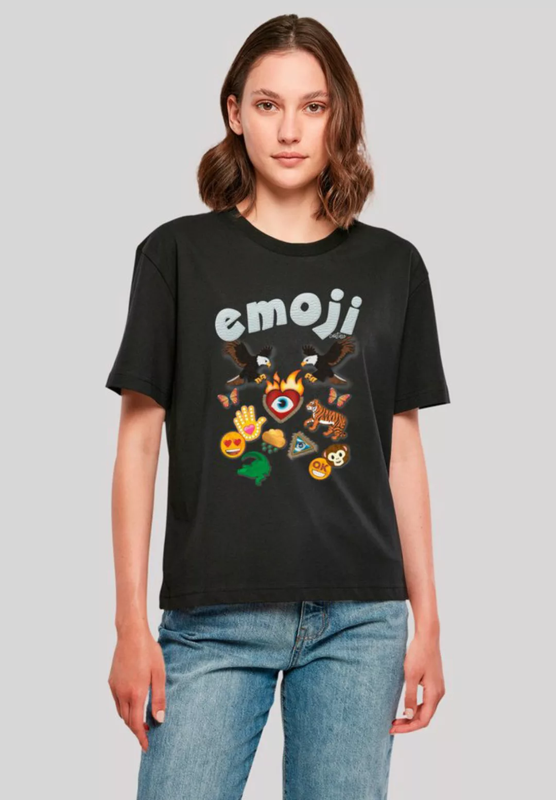 emoji couture T-Shirt White leather logo icons Premium Qualität günstig online kaufen