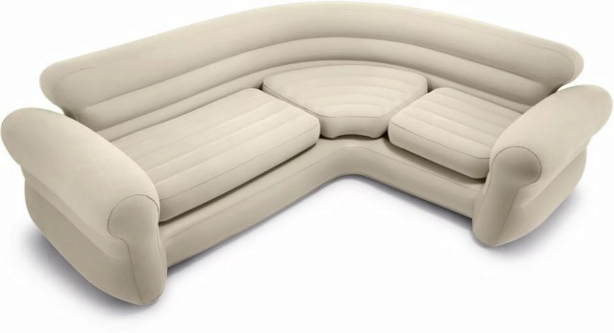 Intex Ecksofa Corner Sofa Ecksofa beige aufblasbar 257 x 203 x 76 cm 68575N günstig online kaufen