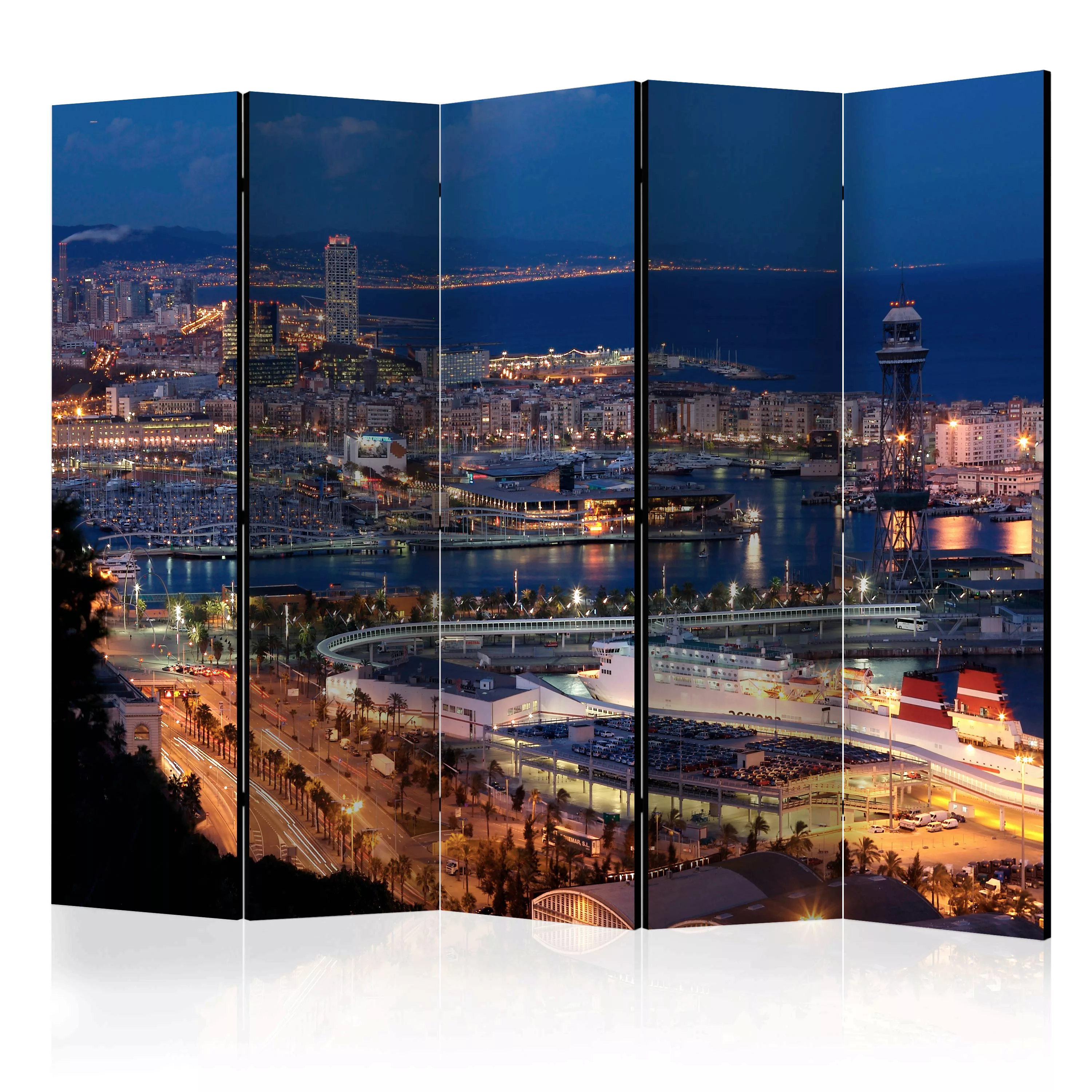 5-teiliges Paravent - Illuminated Barcelona Ii [room Dividers] günstig online kaufen