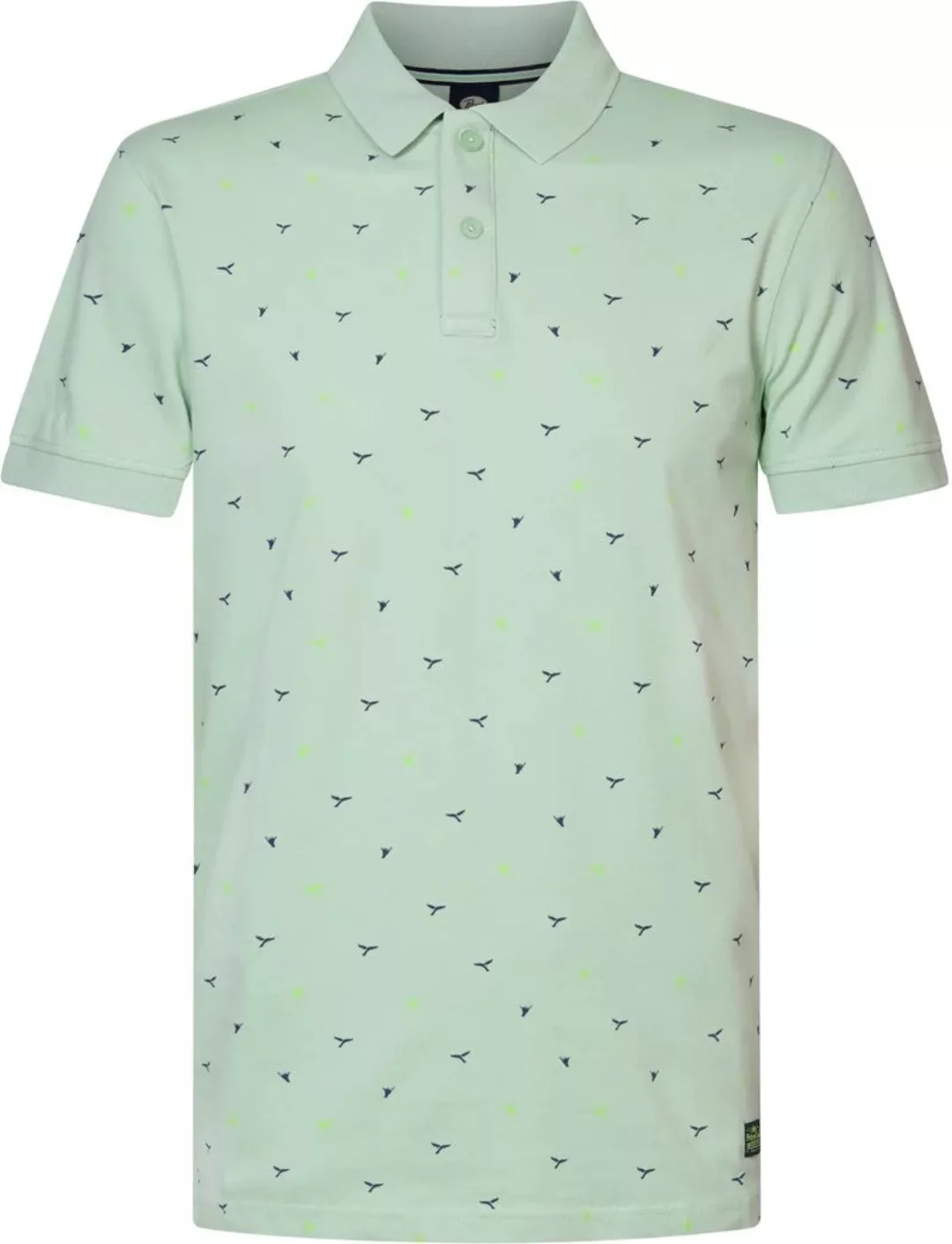 Petrol Poloshirt Seashore Druck Grün - Größe M günstig online kaufen