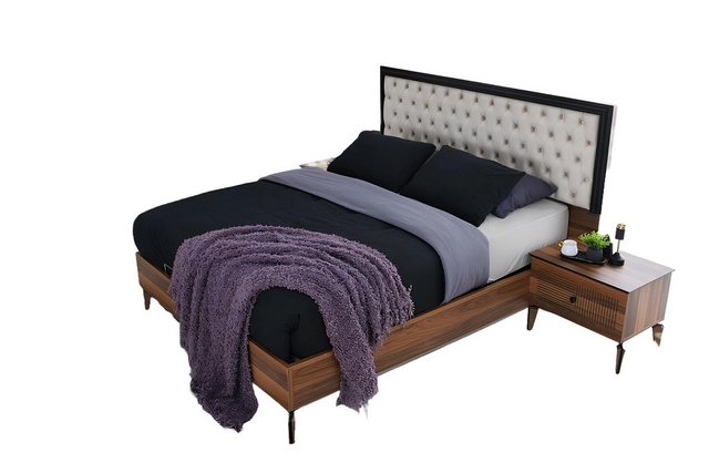 Xlmoebel Bett Braunes Holzdoppelbettgestell für das Schlafzimmer. (Bett), H günstig online kaufen