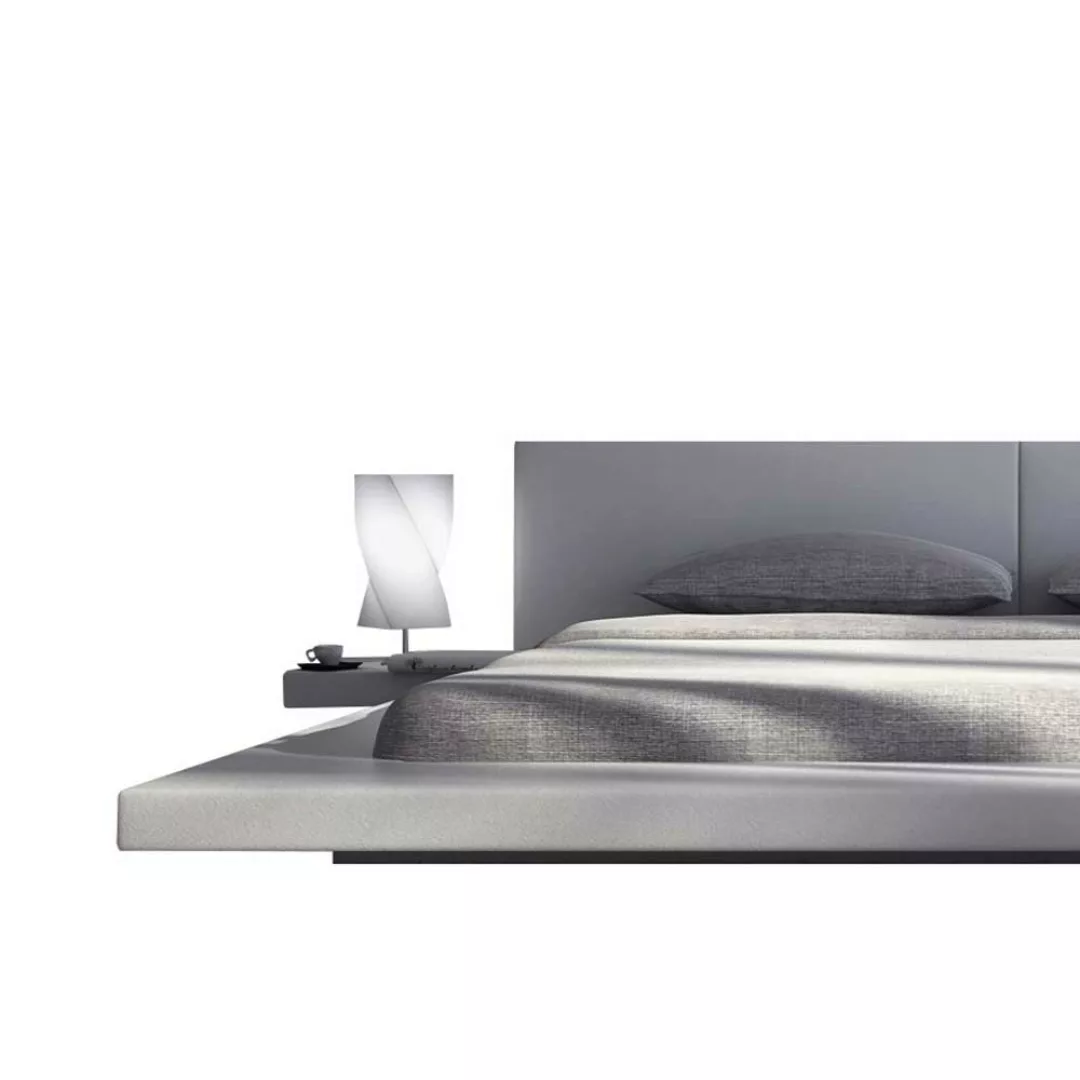 Flaches Bett in Weiß Kunstleder LED Beleuchtung günstig online kaufen