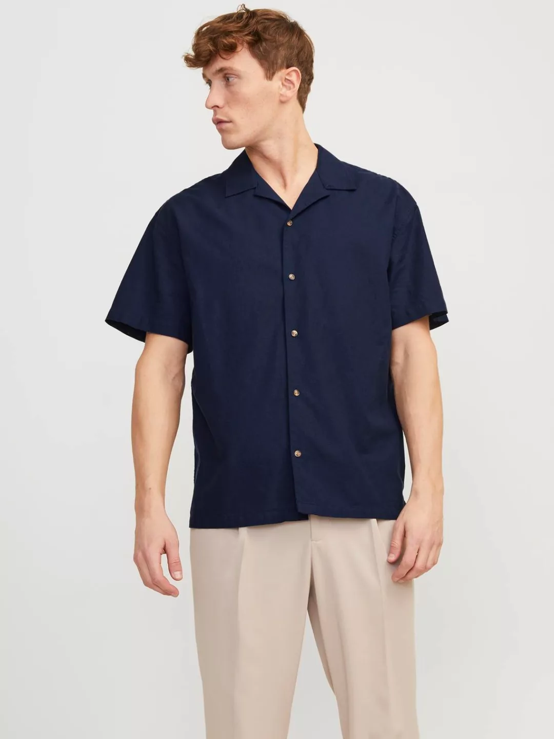 Jack & Jones Kurzarmhemd "JJESUMMER RESORT LINEN BLEND SHIRT SS SN" günstig online kaufen