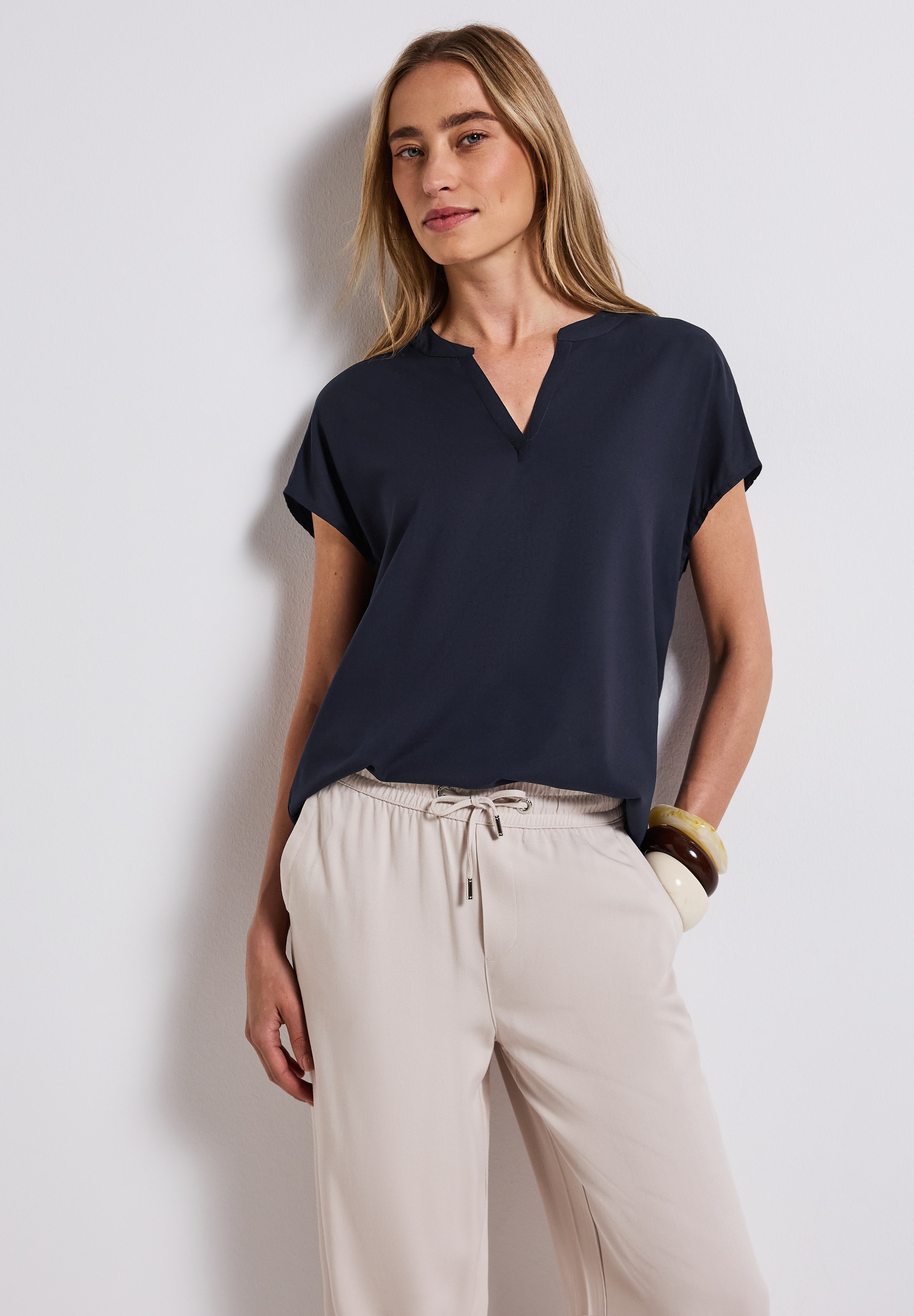 STREET ONE Kurzarmbluse, aus softer Viskose günstig online kaufen