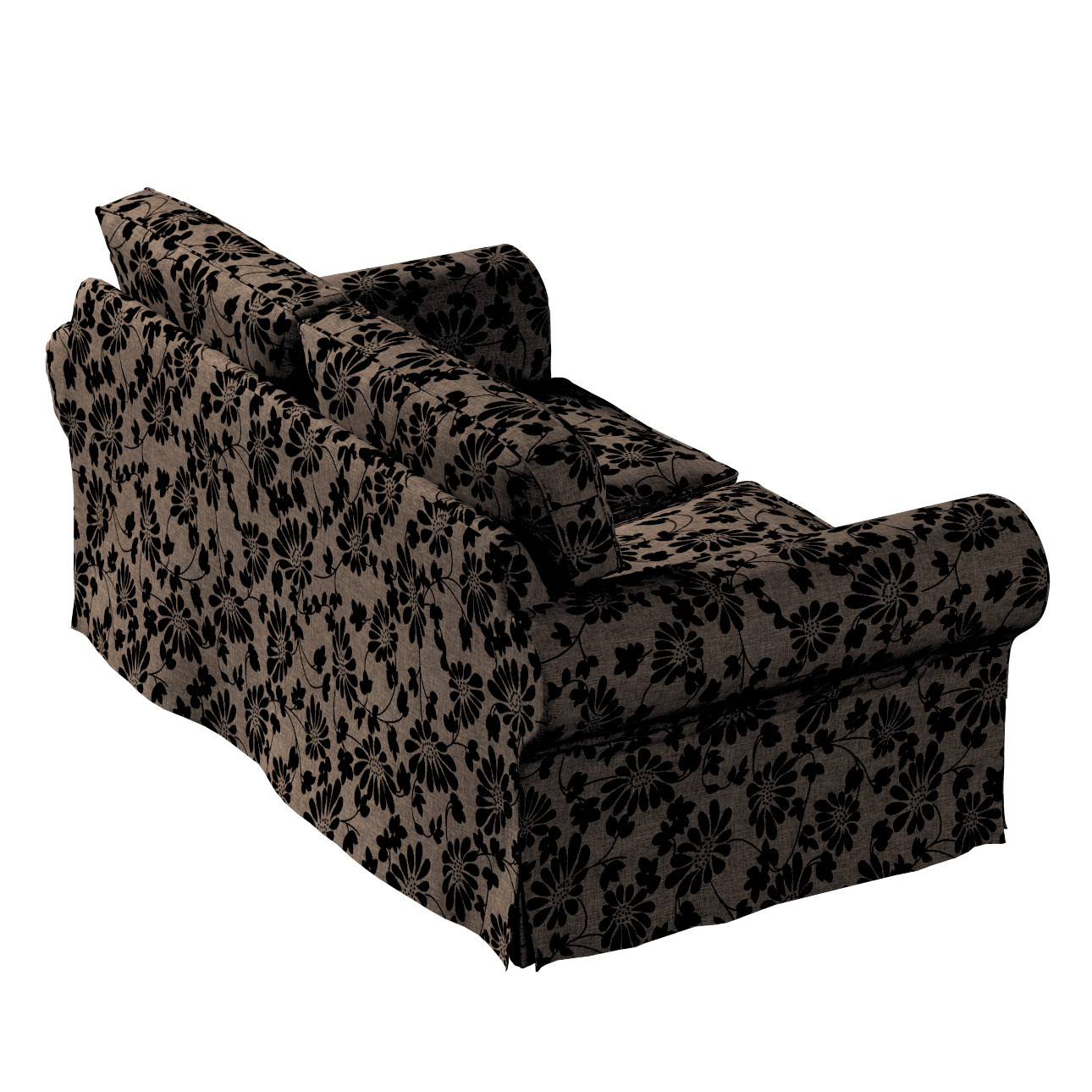 Bezug für Ektorp 2-Sitzer Schlafsofa ALTES Modell, braun-schwarz, Sofabezug günstig online kaufen