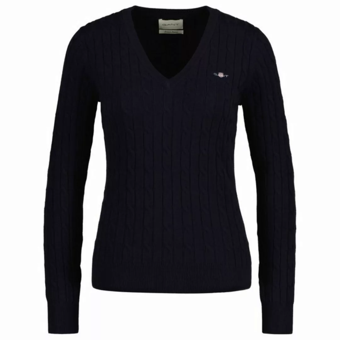 Gant Sweater "Strickpullover STRETCH COTTON CABLE V-NECK" günstig online kaufen