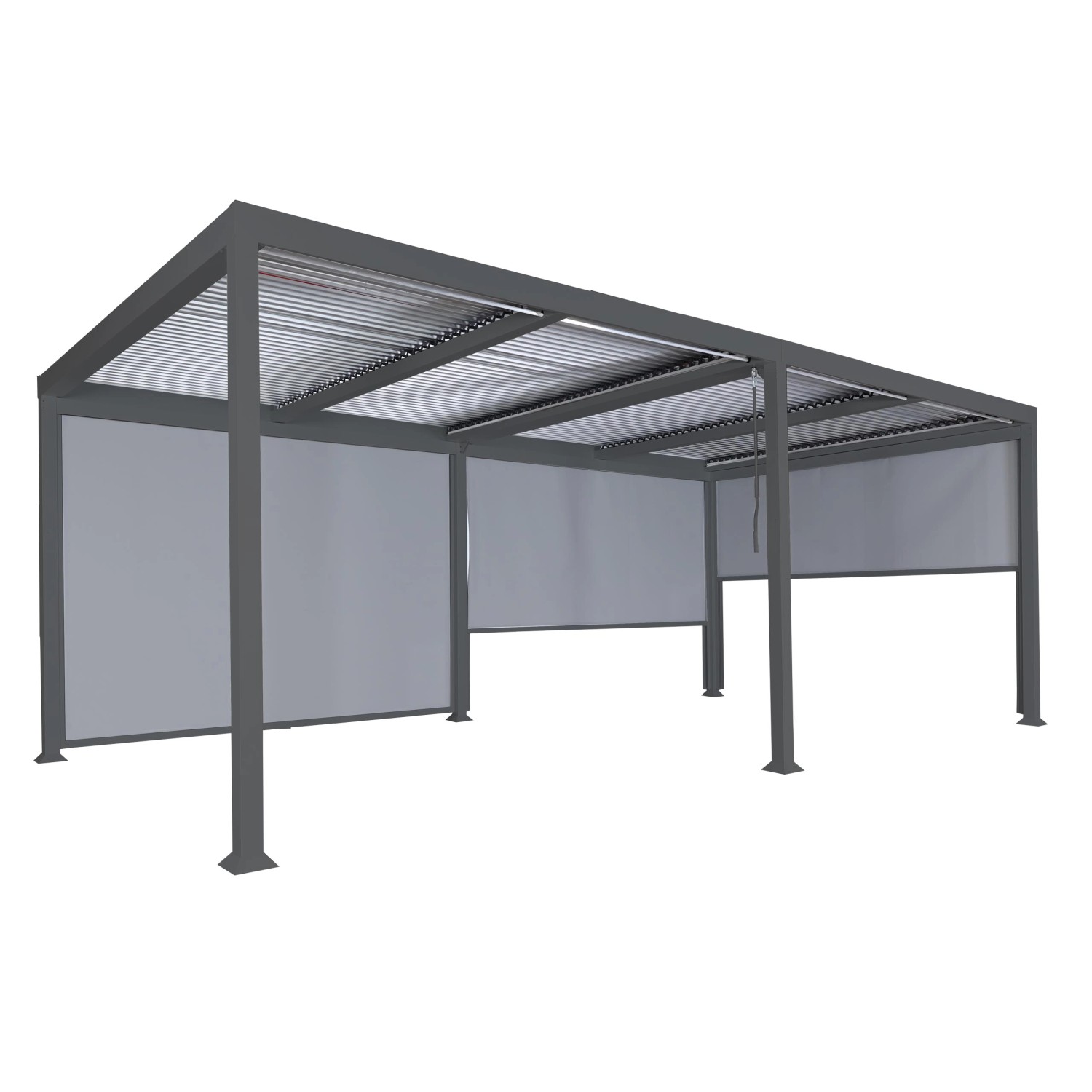 MCW Alu Pergola L41 mit 3x Seitenwand Anthrazit 3x6m günstig online kaufen