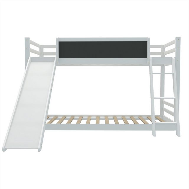 autolock Kinderbett Doppelbett mit Treppe und Rutschen, weiß (200x90cm) günstig online kaufen