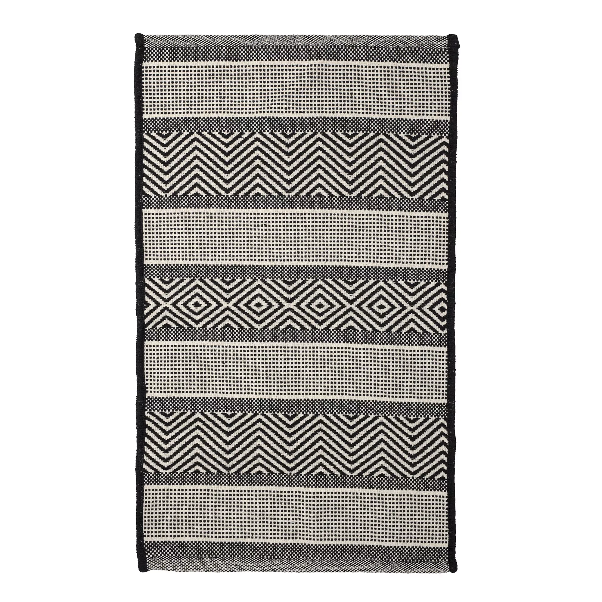 Teppich Idacaroline aus Baumwolle in Schwarz mit Muster günstig online kaufen