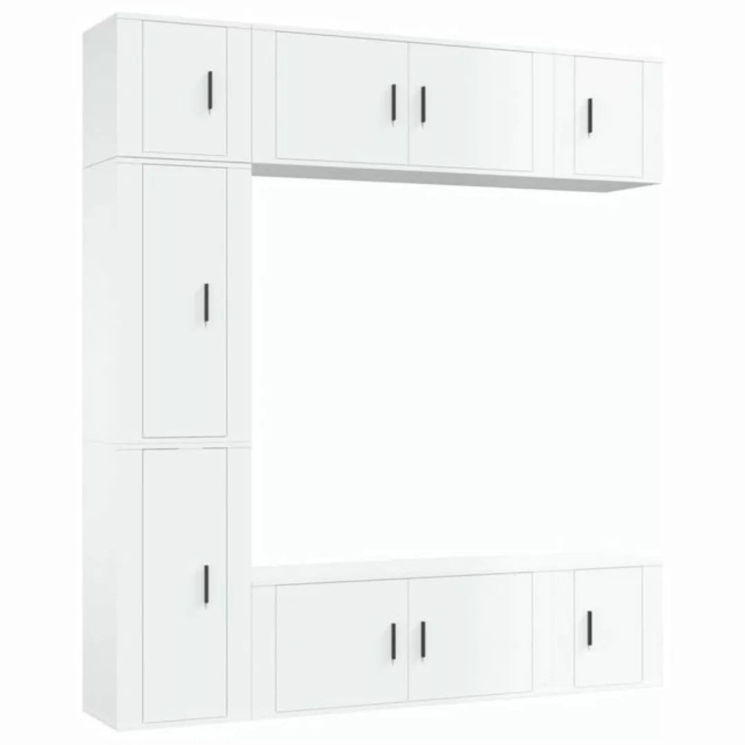 furnicato TV-Schrank 7-tlg. TV-Schrank-Set Hochglanz-Weiß Holzwerkstoff günstig online kaufen