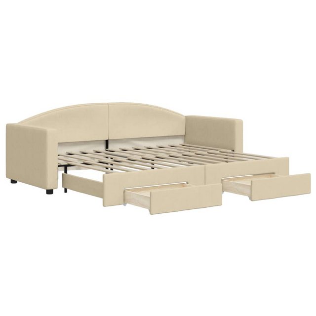 vidaXL Gästebett Gästebett Tagesbett Ausziehbar mit Schubladen Creme 80x200 günstig online kaufen