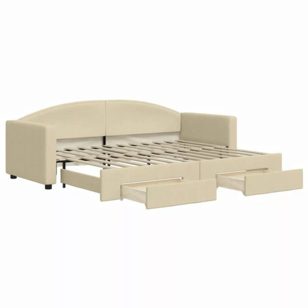 vidaXL Gästebett Gästebett Tagesbett Ausziehbar mit Schubladen Creme 80x200 günstig online kaufen