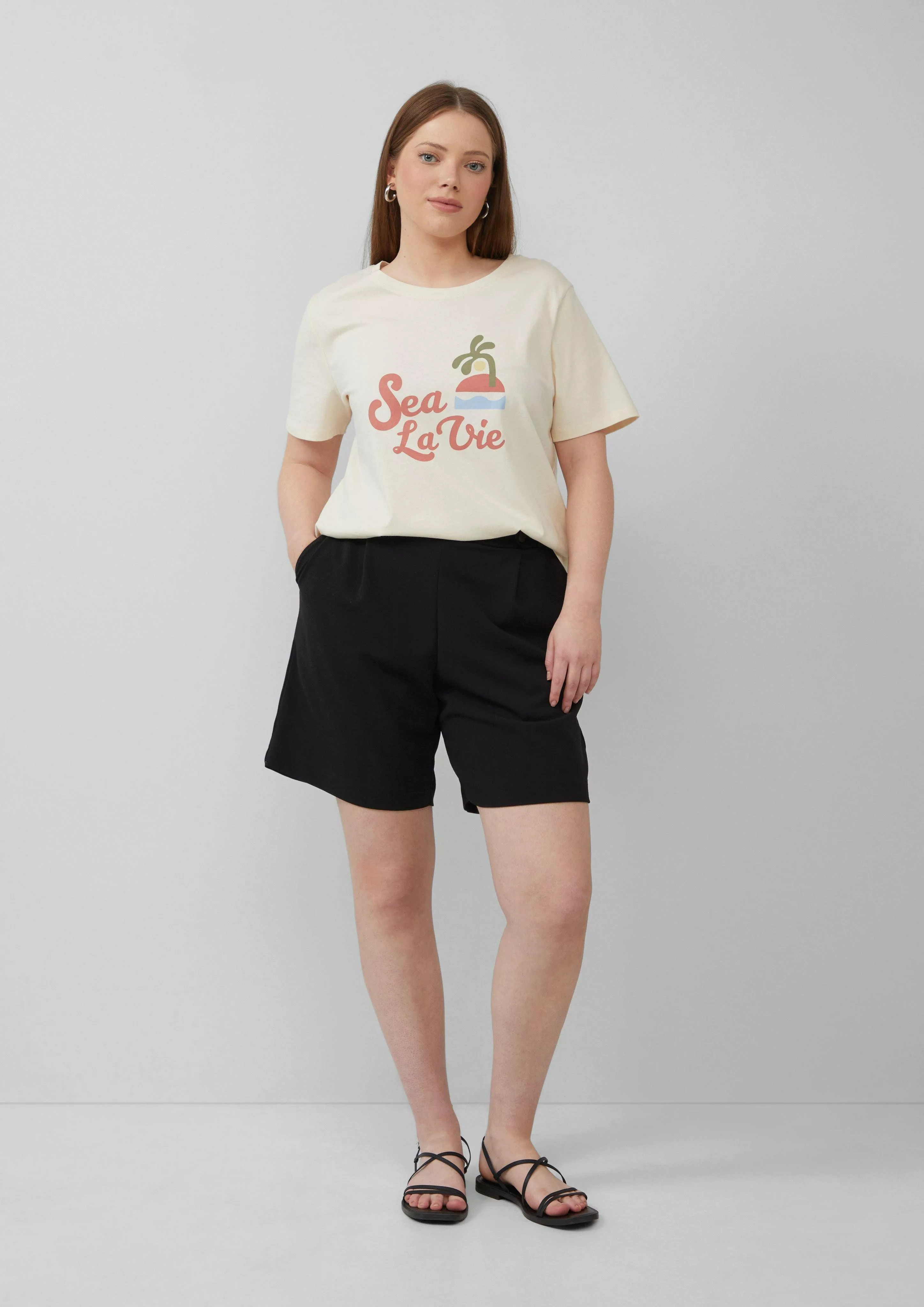 QS Stoffhose Shorts aus Interlockjersey mit günstig online kaufen
