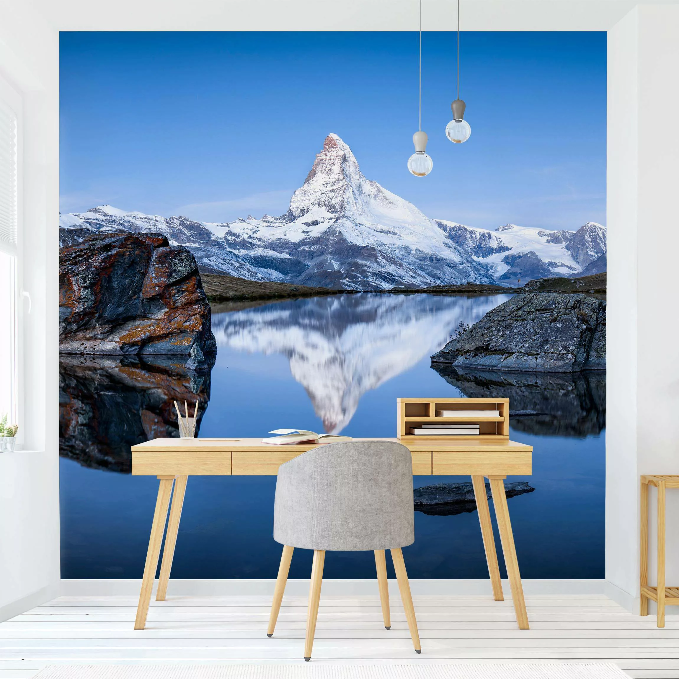Fototapete Stellisee vor dem Matterhorn günstig online kaufen