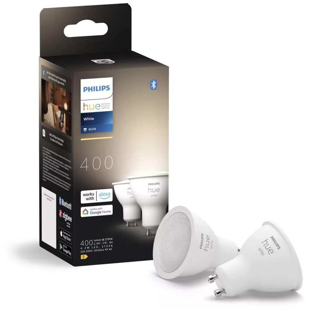 Philips Hue Bluetooth White Lampe GU10 in Weiß 4,2W 400lm 2er Set günstig online kaufen