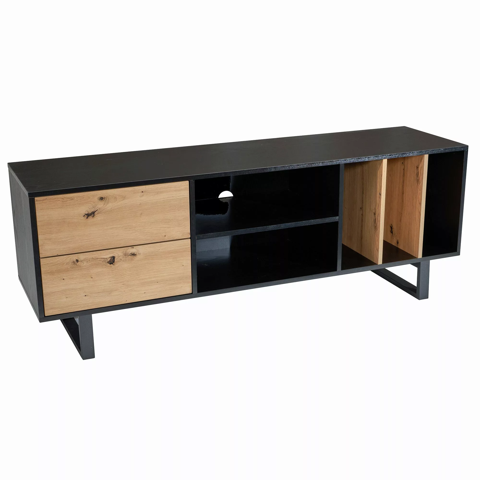 FINEBUY Lowboard FB56047 (Schwarz Eiche-Dekor, 150x55x40 günstig online kaufen