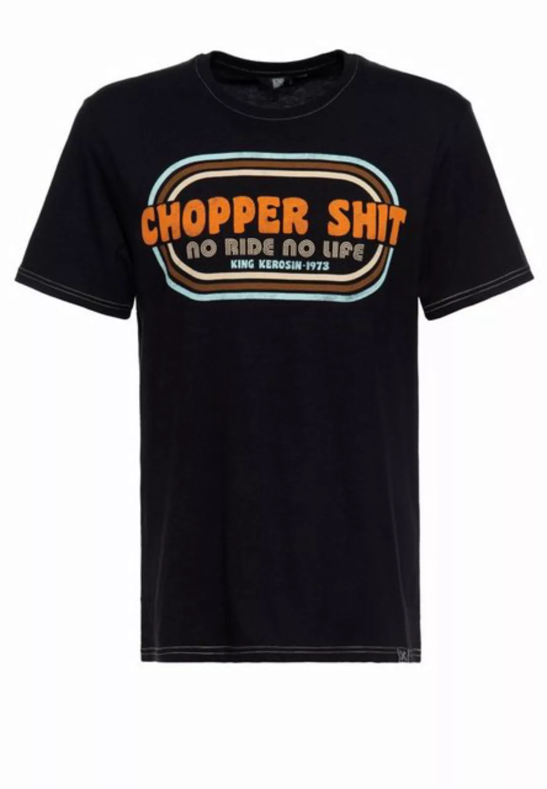 KingKerosin T-Shirt Chopper Sh*t mit Print und farbigen Absteppungen günstig online kaufen