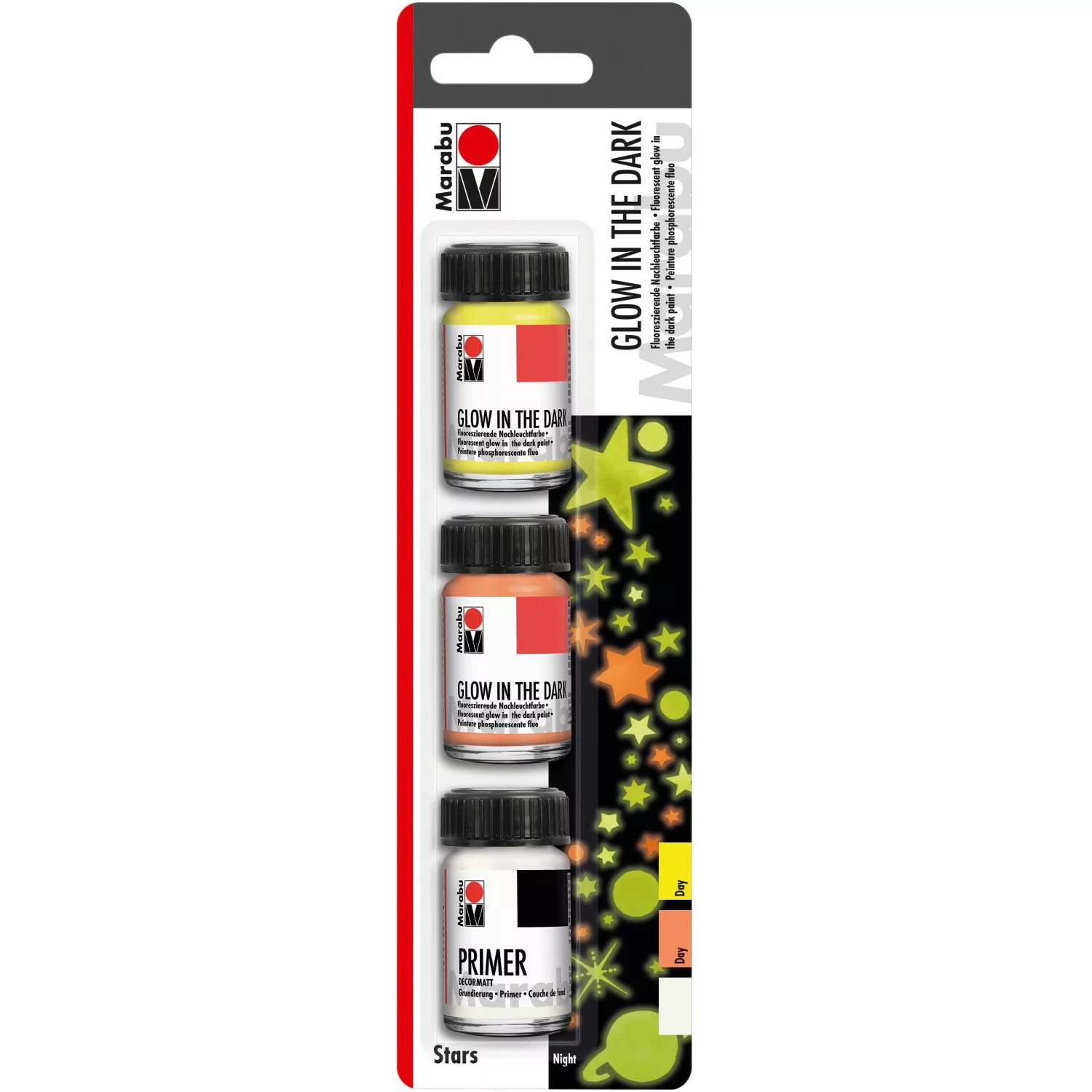 Marabu Glow in the Dark Farbe Set Stars 3 x 15 ml günstig online kaufen