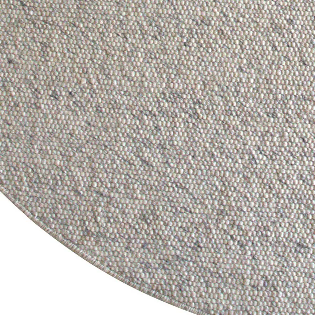 Runder Teppich in Beigegrau Webstoff 250 cm Durchmesser günstig online kaufen