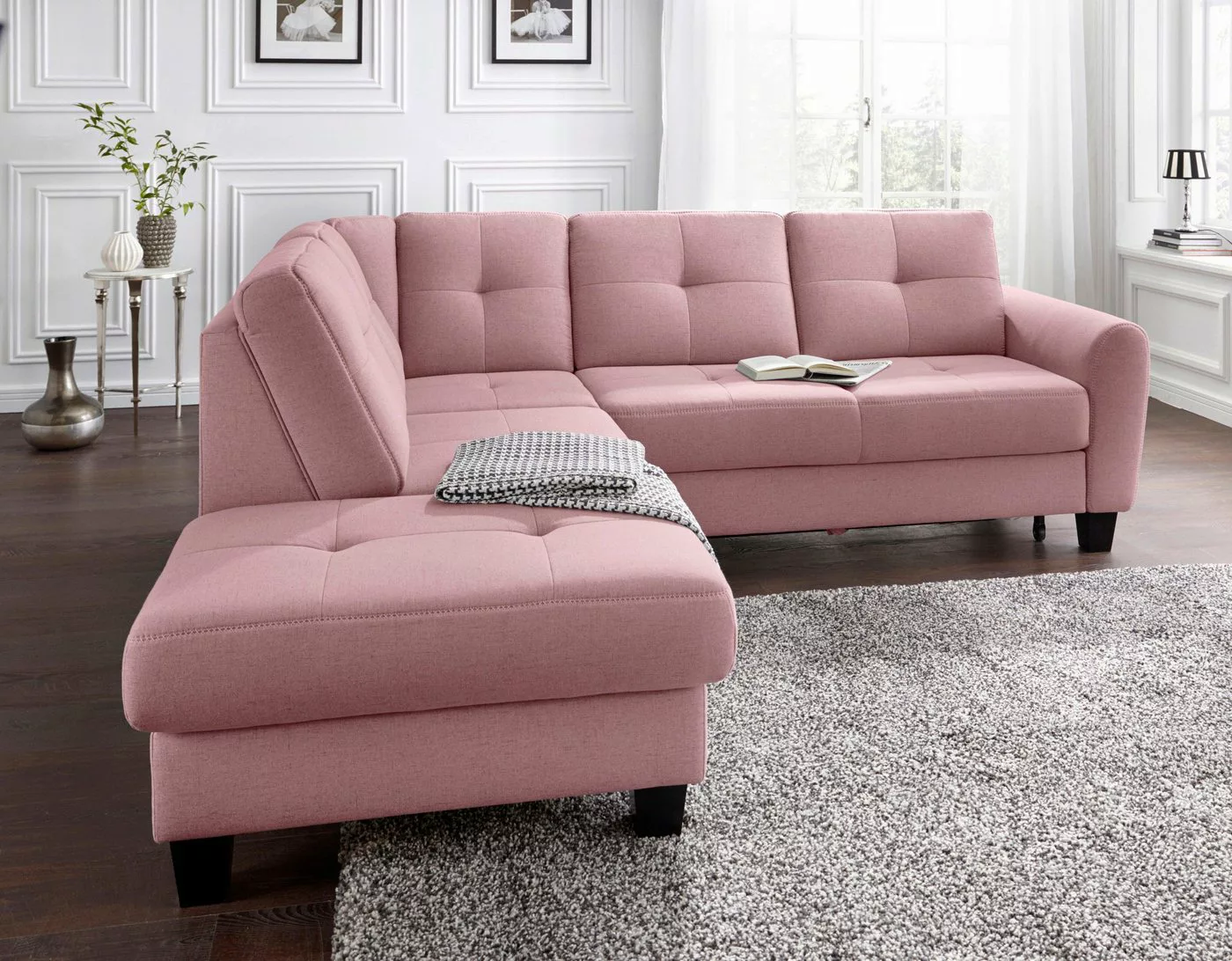 sit&more Ecksofa "Varese L-Form", mit Federkern, wahlweise mit Bettfunktion günstig online kaufen