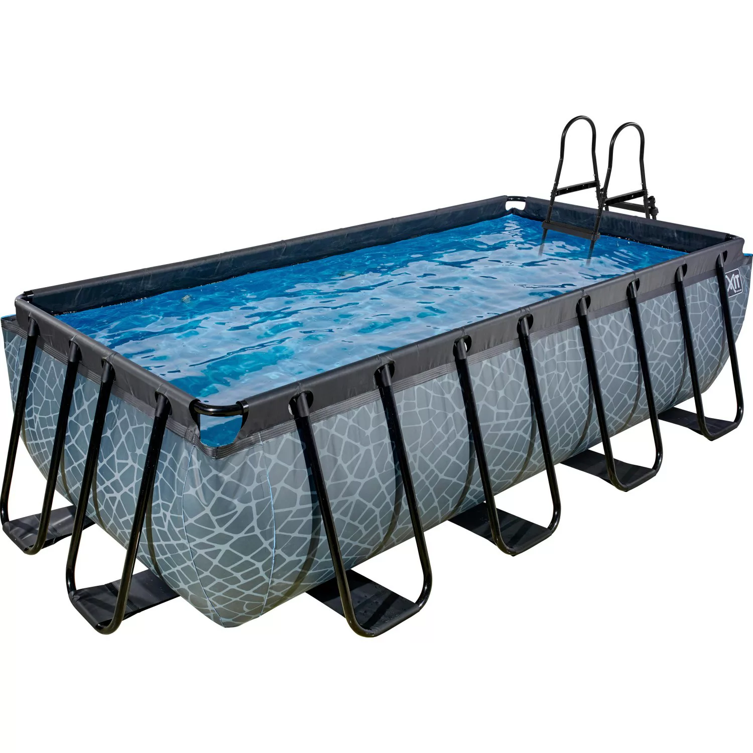 EXIT Stone Pool Grau 400x200x100cm m. Sandfilterpumpe günstig online kaufen