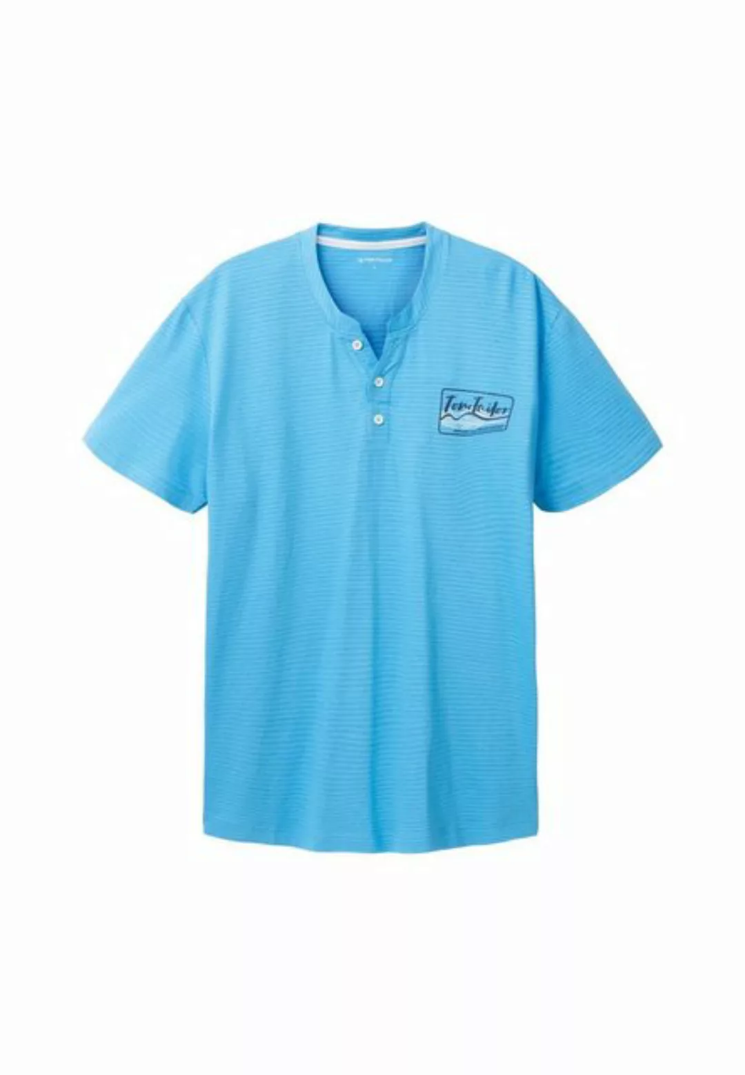 TOM TAILOR Henleyshirt T-Shirt Kurzarmshirt Henley gestreift (1-tlg) günstig online kaufen