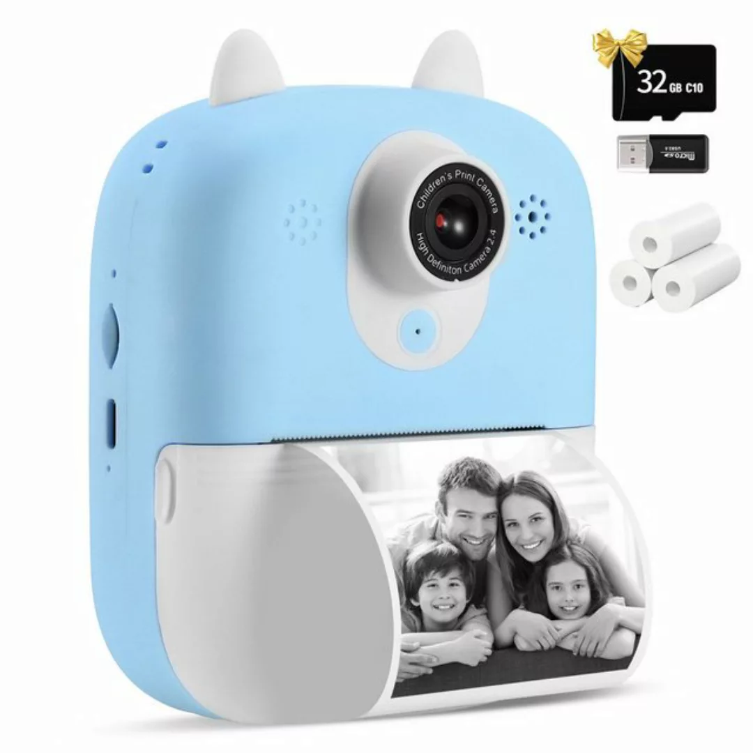 BlingBin 1080P Sofortbildkamera Kinder mit 32GB Karte & 3 Rollen Druckpapie günstig online kaufen