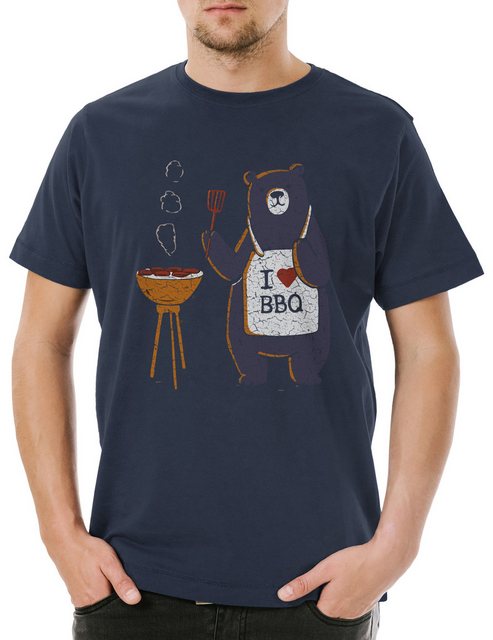 Urban Backwoods Print-Shirt Bear Grills Herren T-Shirt BBQ Burger Steak Bar günstig online kaufen