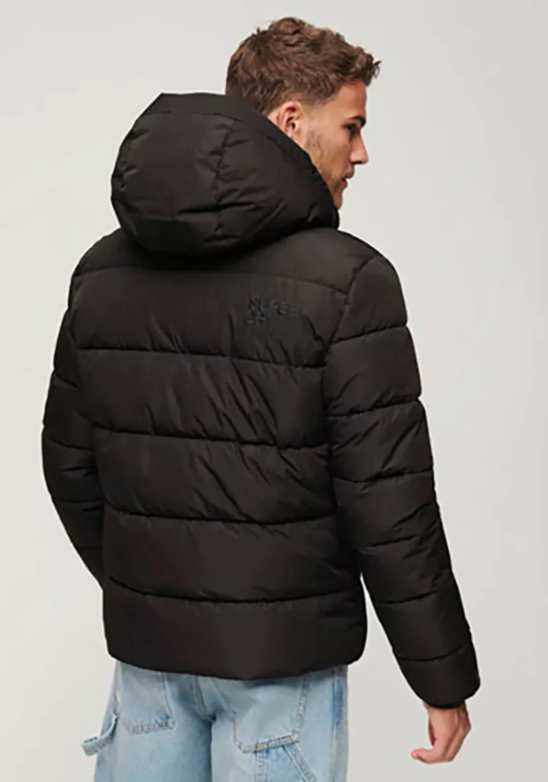 Superdry Steppjacke HOODED SPORTS PUFFR JACKET mit kontrastfarbener Sticker günstig online kaufen