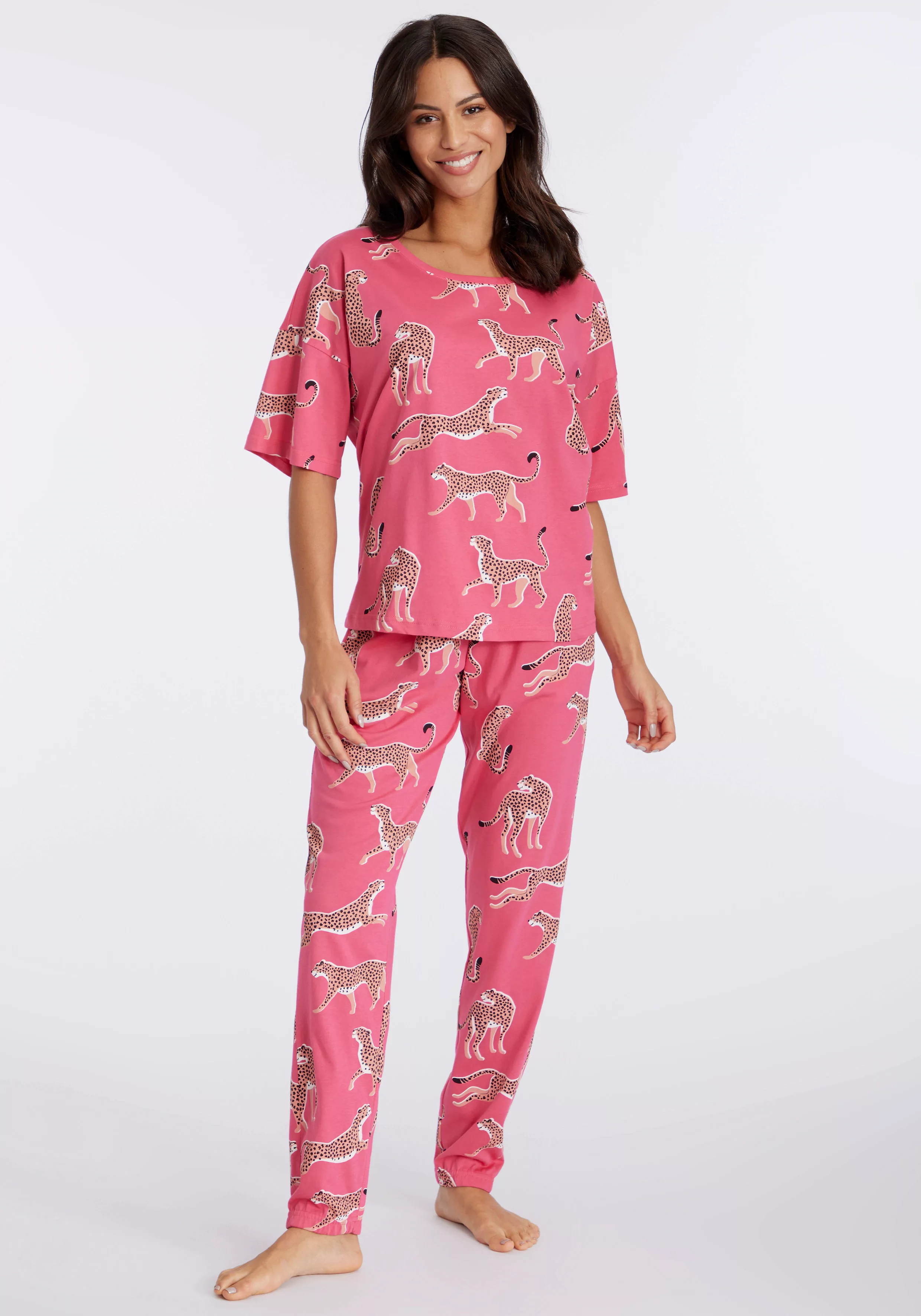 Vivance Dreams Pyjama, (2 tlg.), mt Animal Alloverprint günstig online kaufen