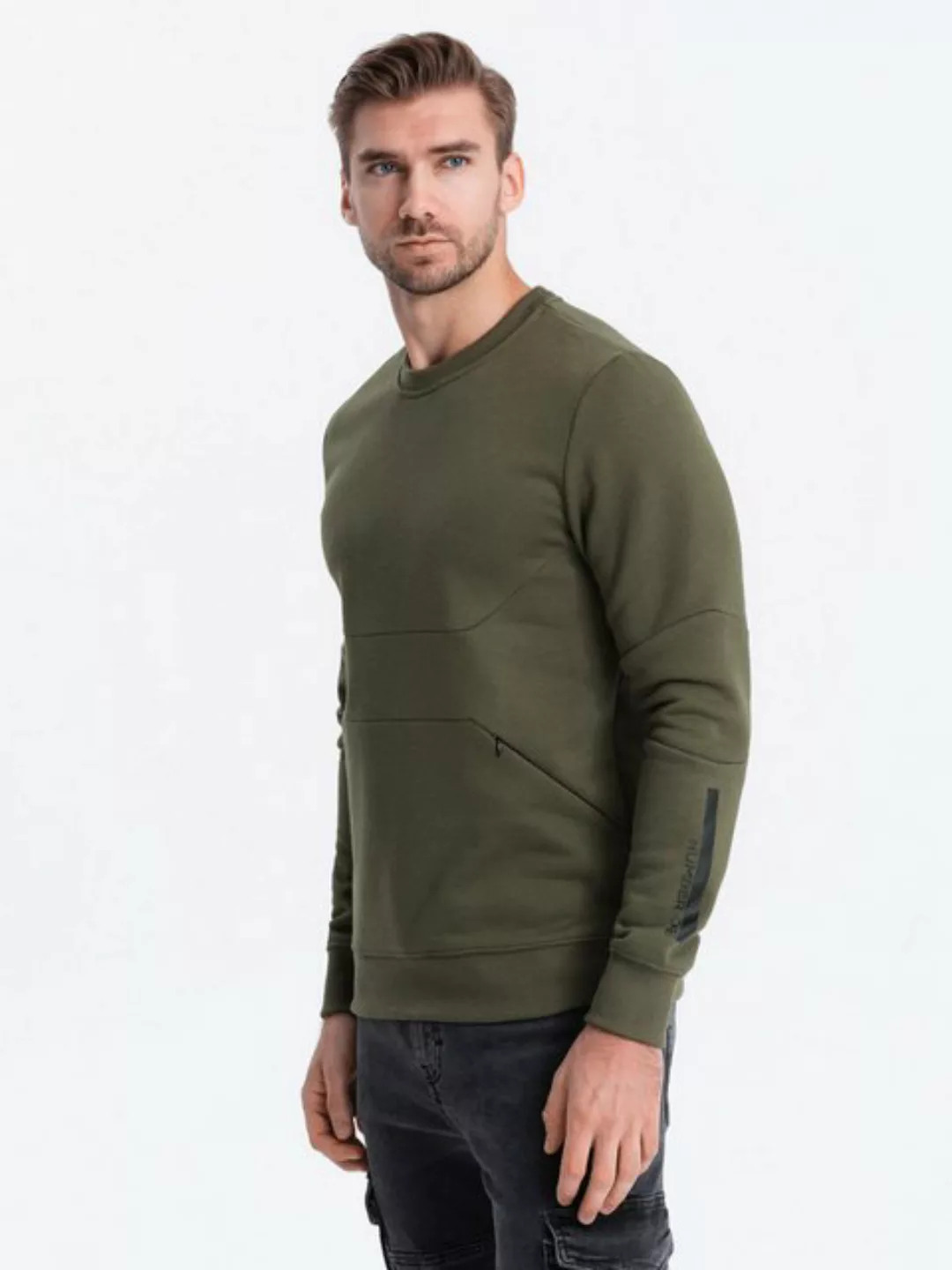 OMBRE Sweatshirt Herren-Sweatshirt mit einer Reißverschlusstasche günstig online kaufen