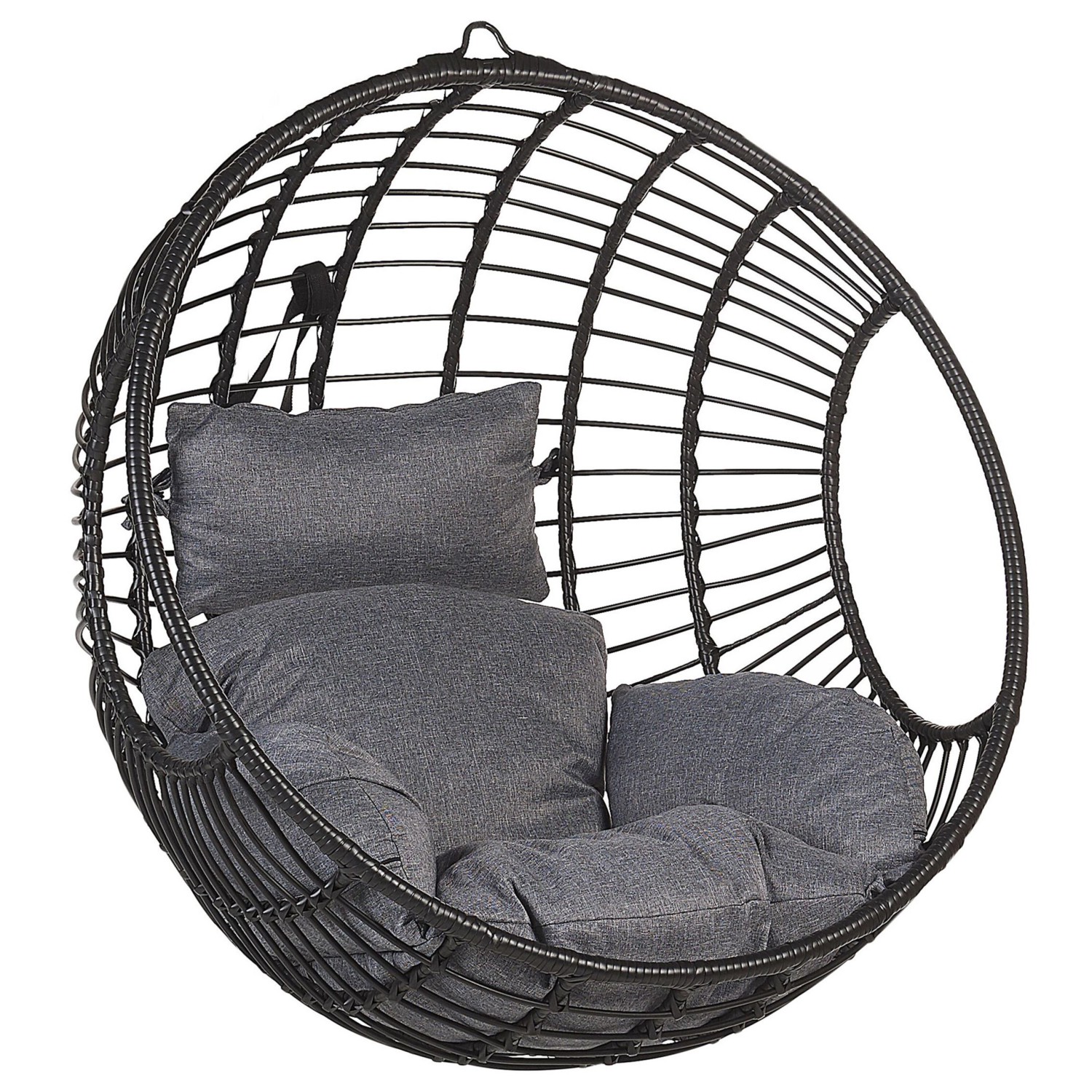 Beliani Hängesessel Schwarz Grau 65x99x99 günstig online kaufen
