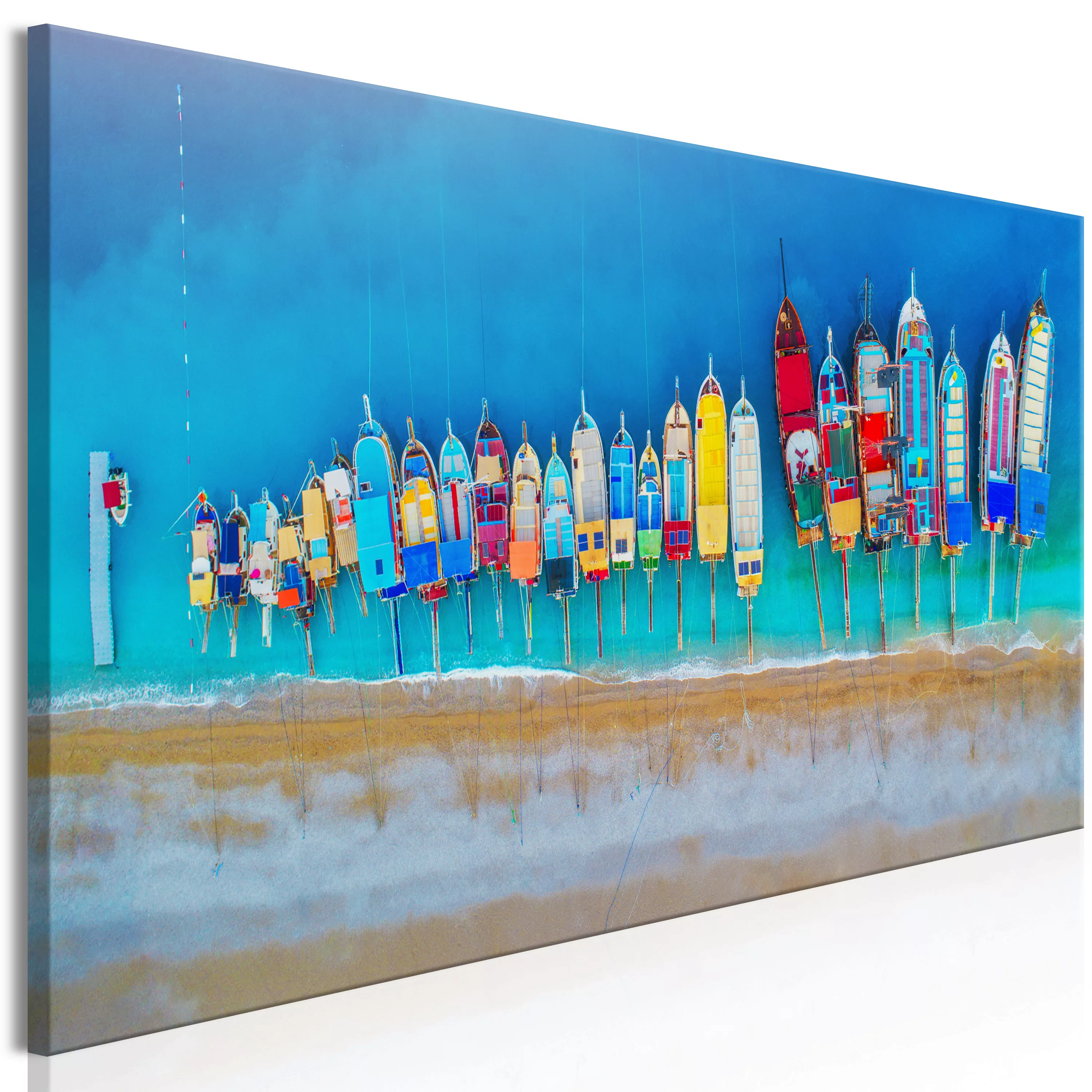 Wandbild - Colourful Boats (1 Part) Narrow günstig online kaufen