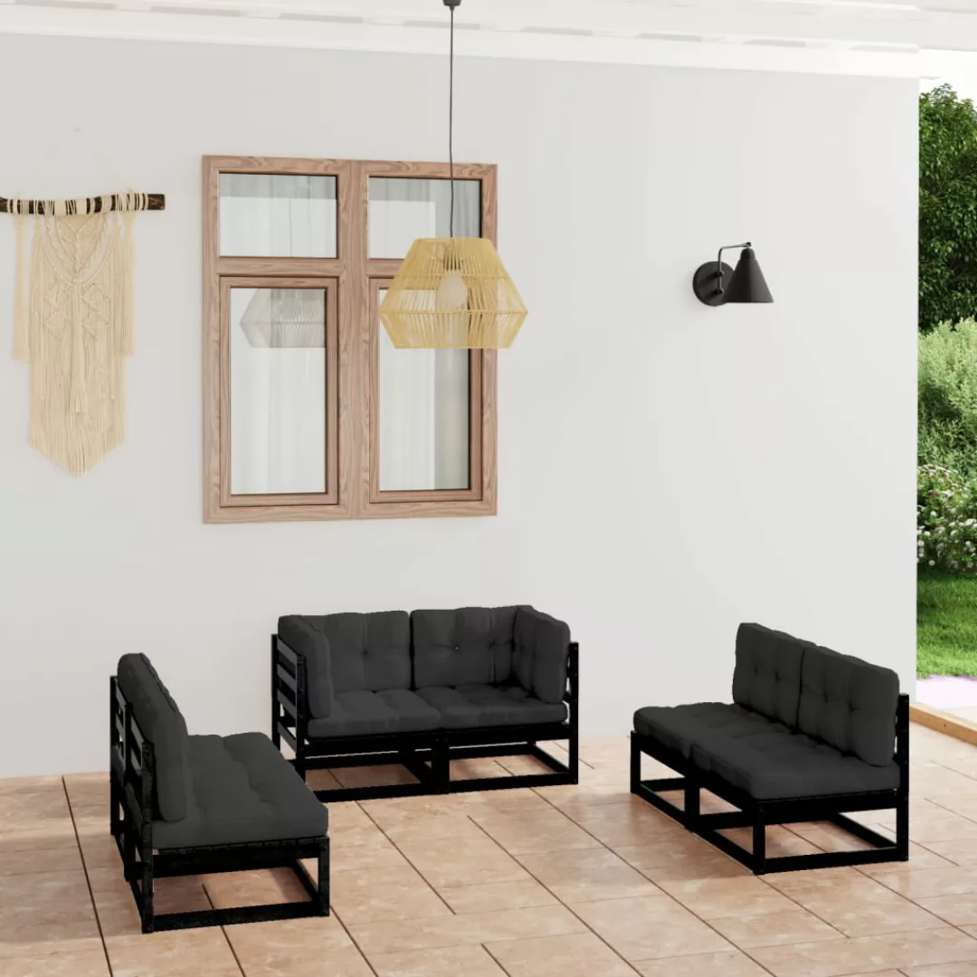 6-tlg. Garten-lounge-set Mit Kissen Kiefer Massivholz günstig online kaufen