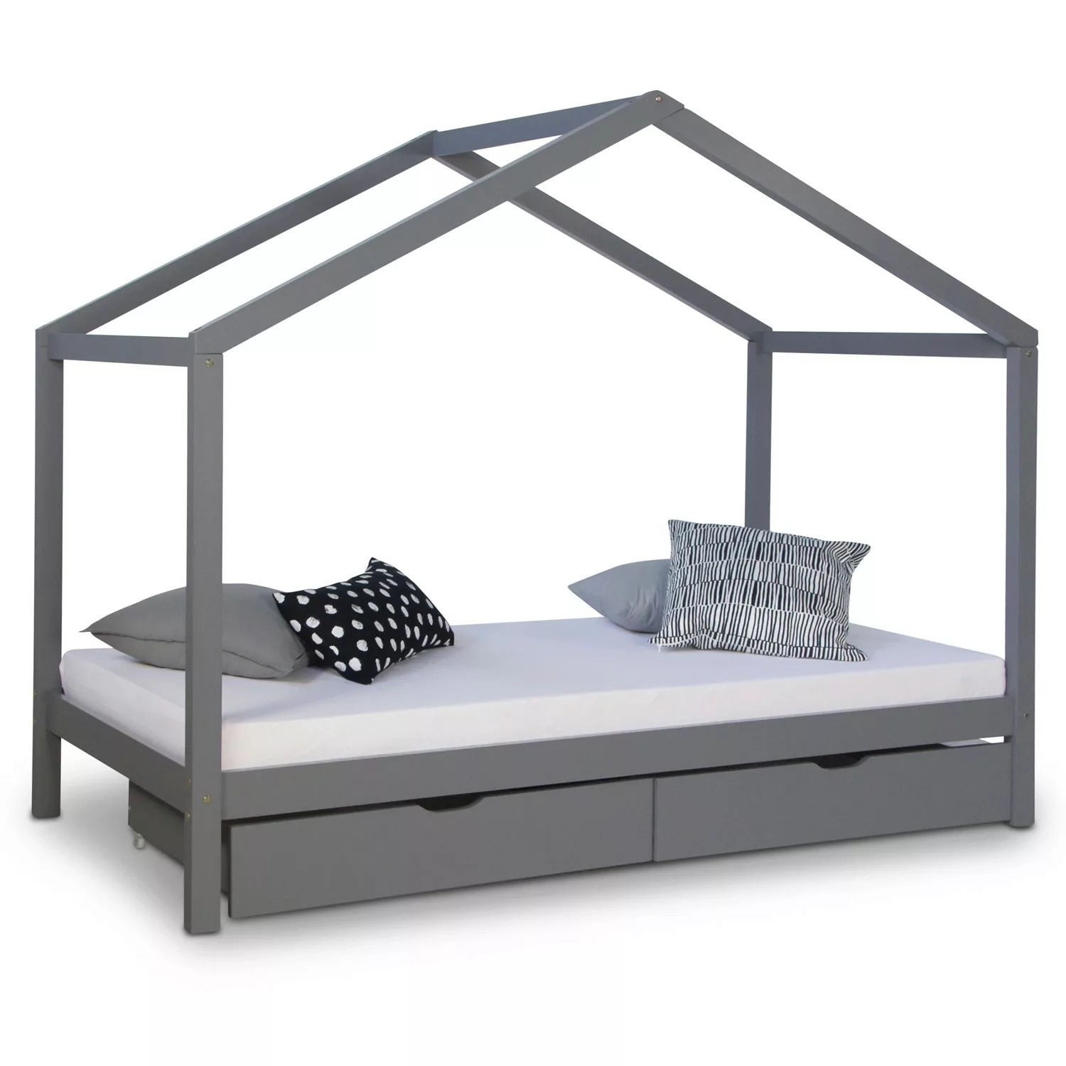 Homestyle4u Kinderbett 90x200 Hausbett Kinderhaus Holzbett (Set, mit Latten günstig online kaufen