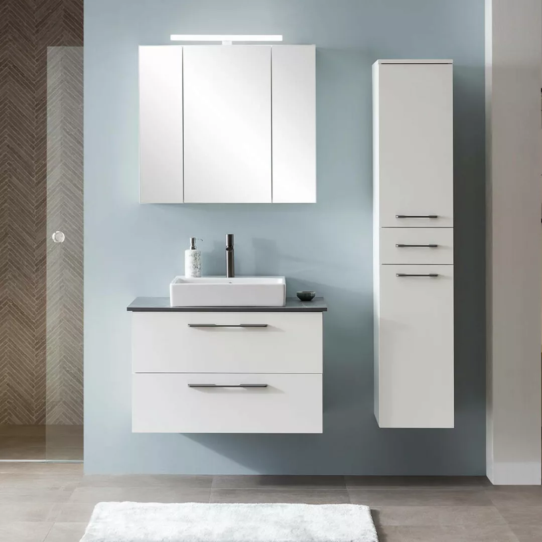 Badezimmer Set mit Waschtisch 86 cm weiß matt MESA-80, 3-teilig günstig online kaufen