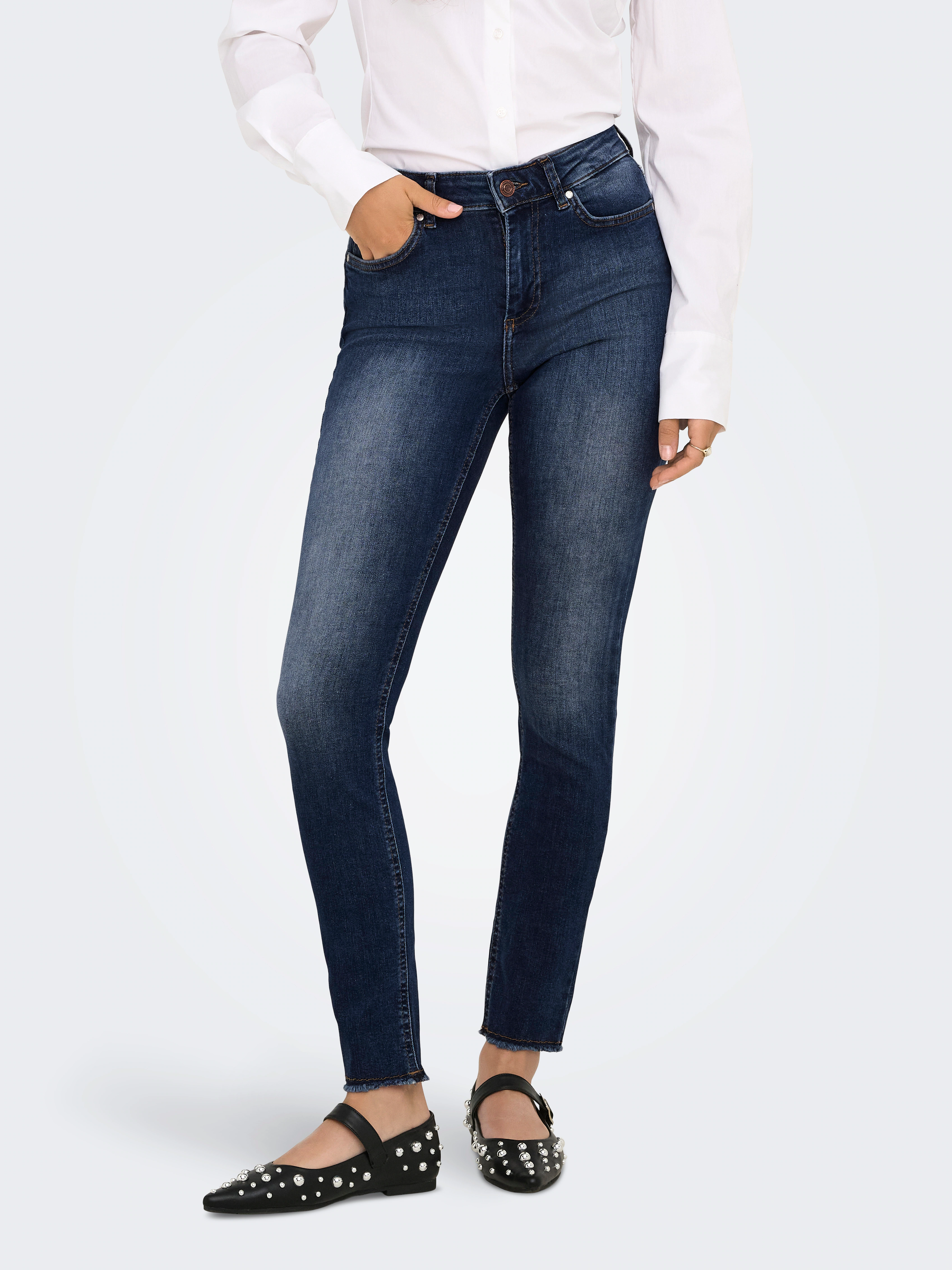 ONLY Skinny-fit-Jeans "ONLBLUSH MID SK ANK RW DNM REA082 NOOS" günstig online kaufen