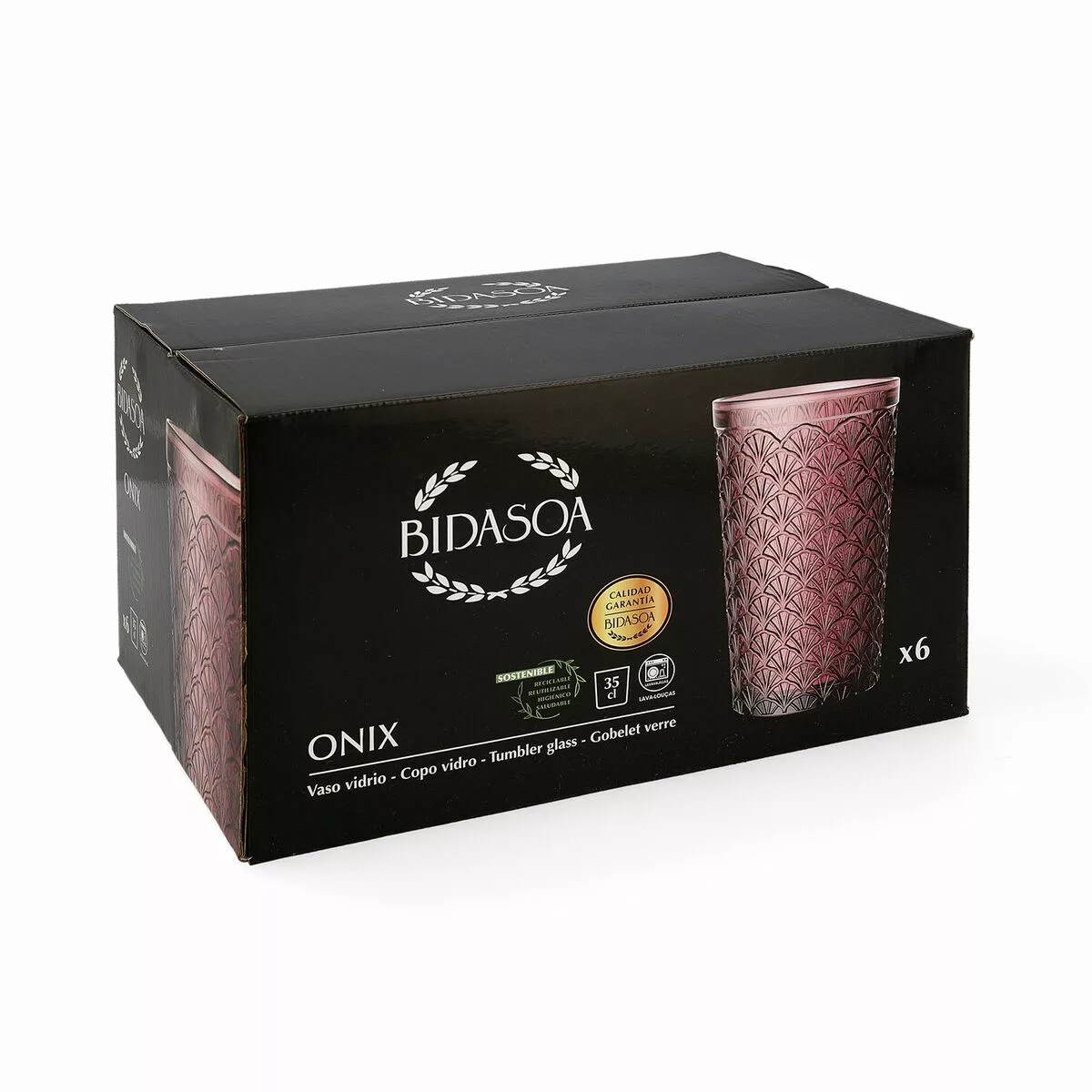 Becher Bidasoa Onix Rosa Glas (35 Cl) (pack 6x) günstig online kaufen