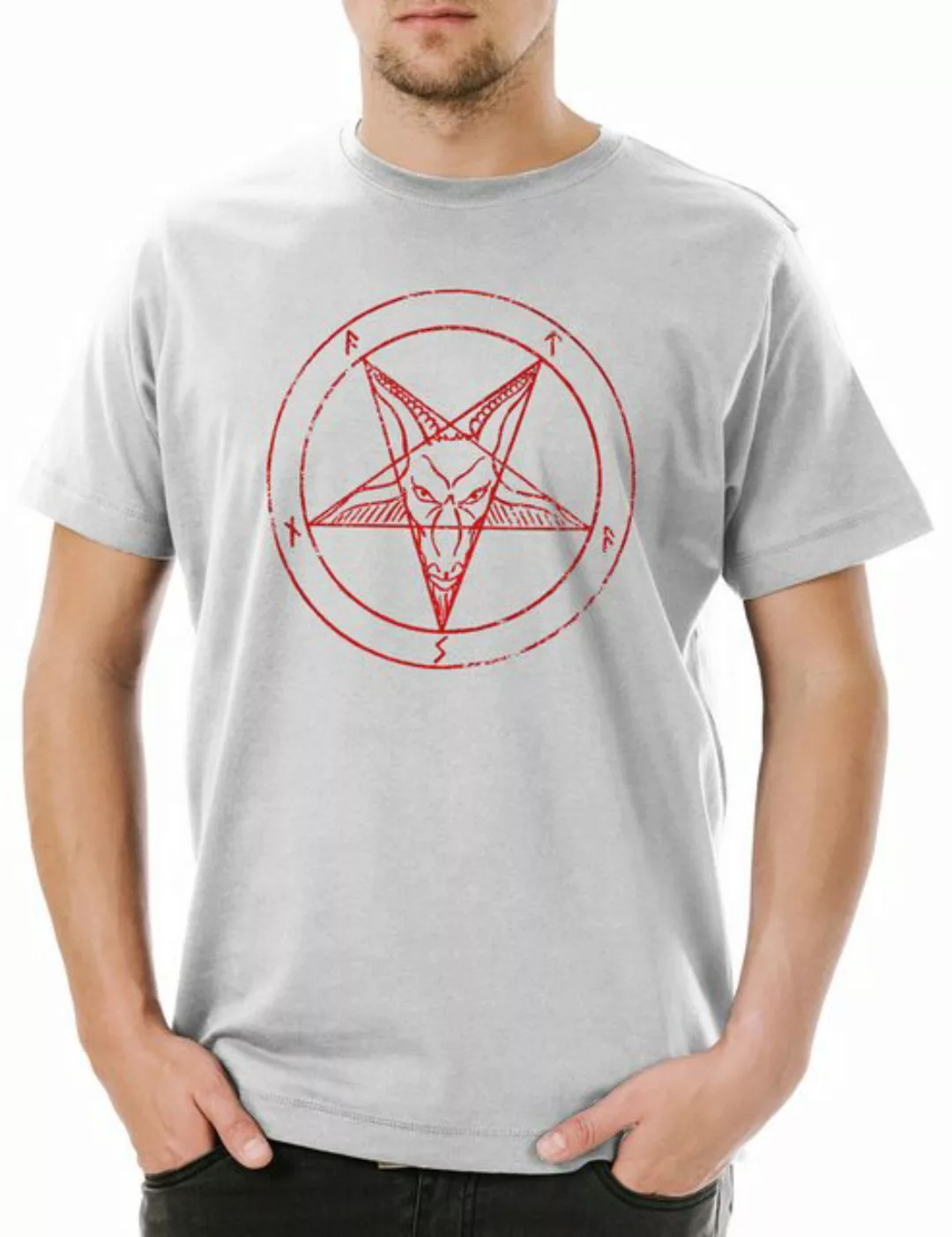 Urban Backwoods Print-Shirt Baphomet Pentagram Sign Herren T-Shirt Shirt Al günstig online kaufen