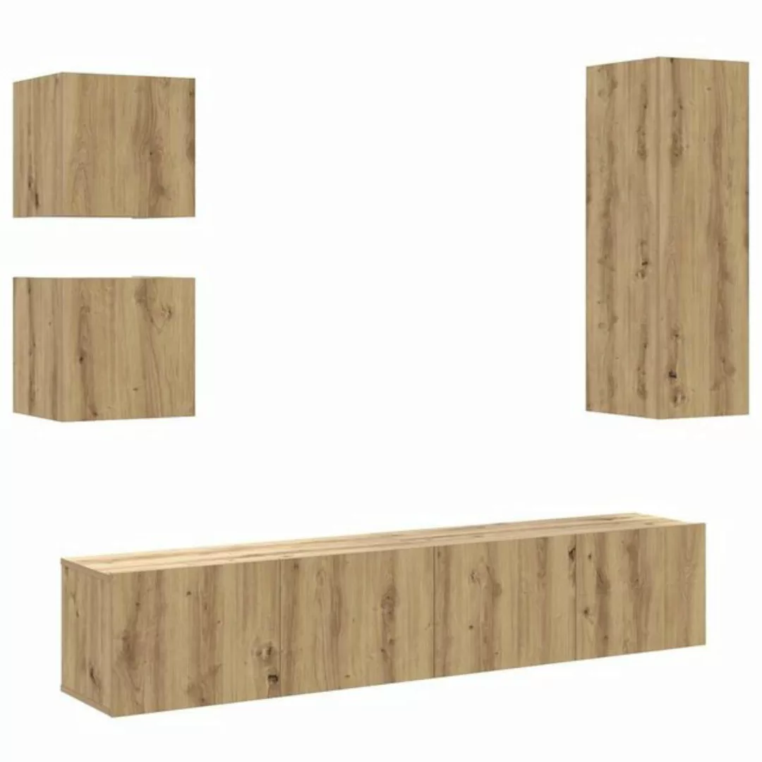 vidaXL TV-Schrank 5-tlg. TV-Schrank-Set Wandmontage Artisan-Eiche Holzwerks günstig online kaufen