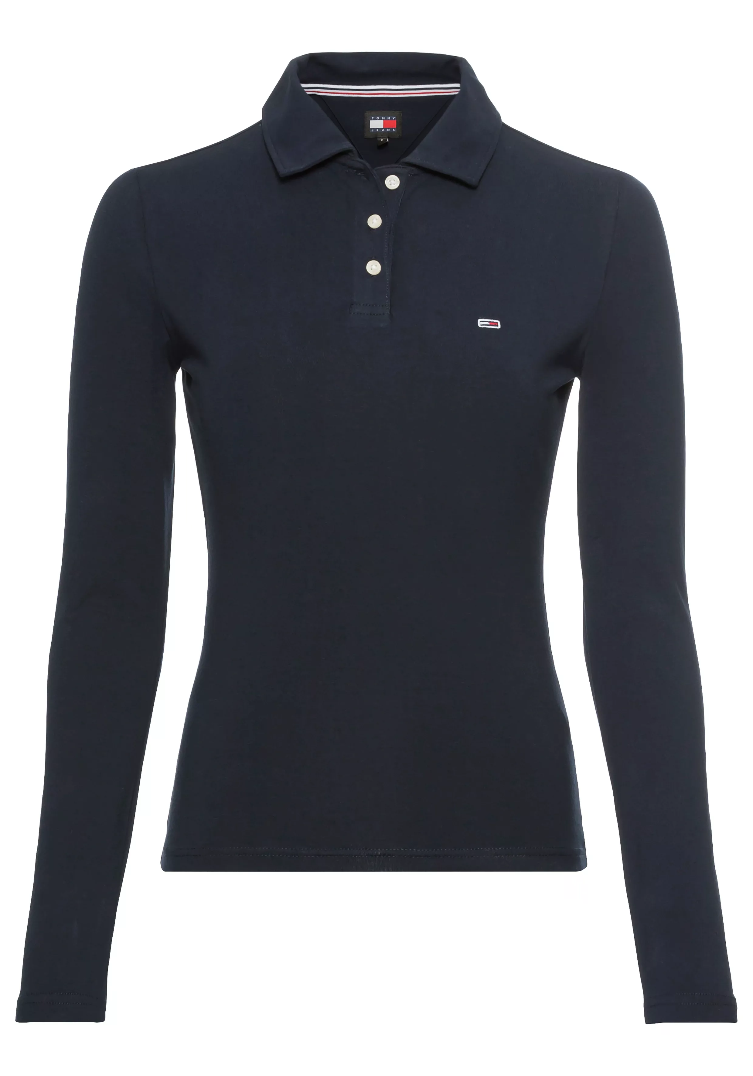 Tommy Jeans Poloshirt "TJW SLIM ESSENTIAL POLO LS", mit Tommy Jeans Logo-Fl günstig online kaufen