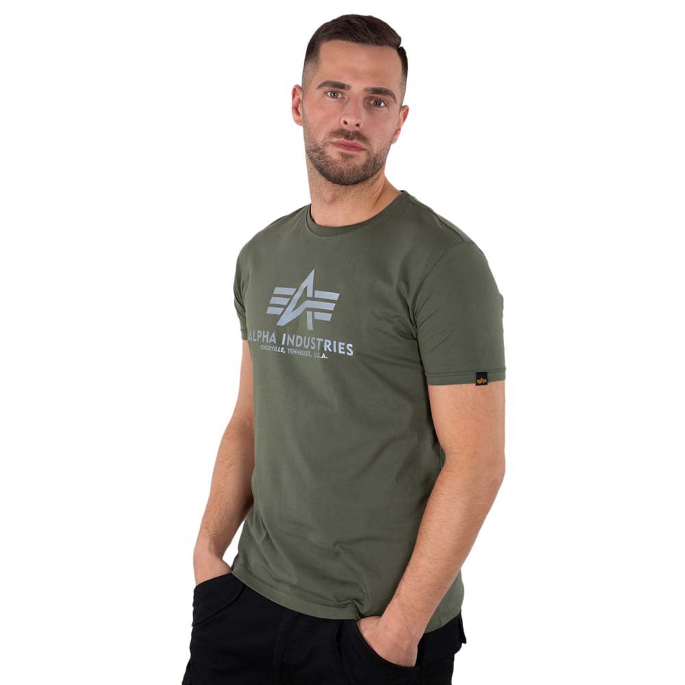 Alpha Industries Basic Reflective Print Kurzärmeliges T-shirt 3XL Dark Oliv günstig online kaufen