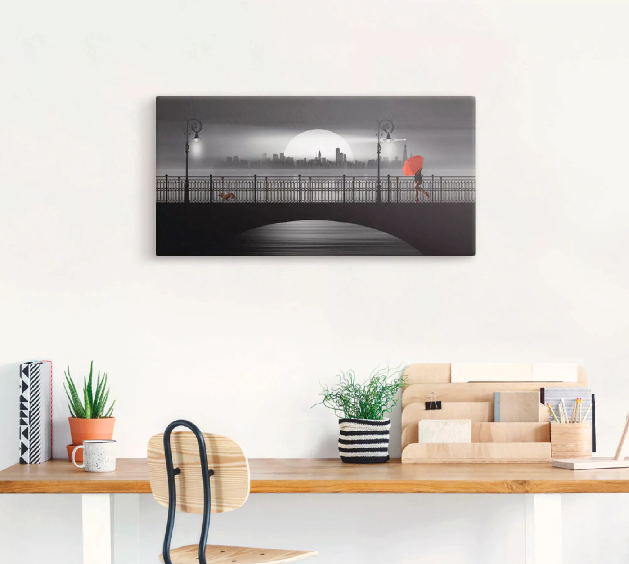 Artland Wandbild "Die Brücke im Regen", Brücken, (1 St.) günstig online kaufen