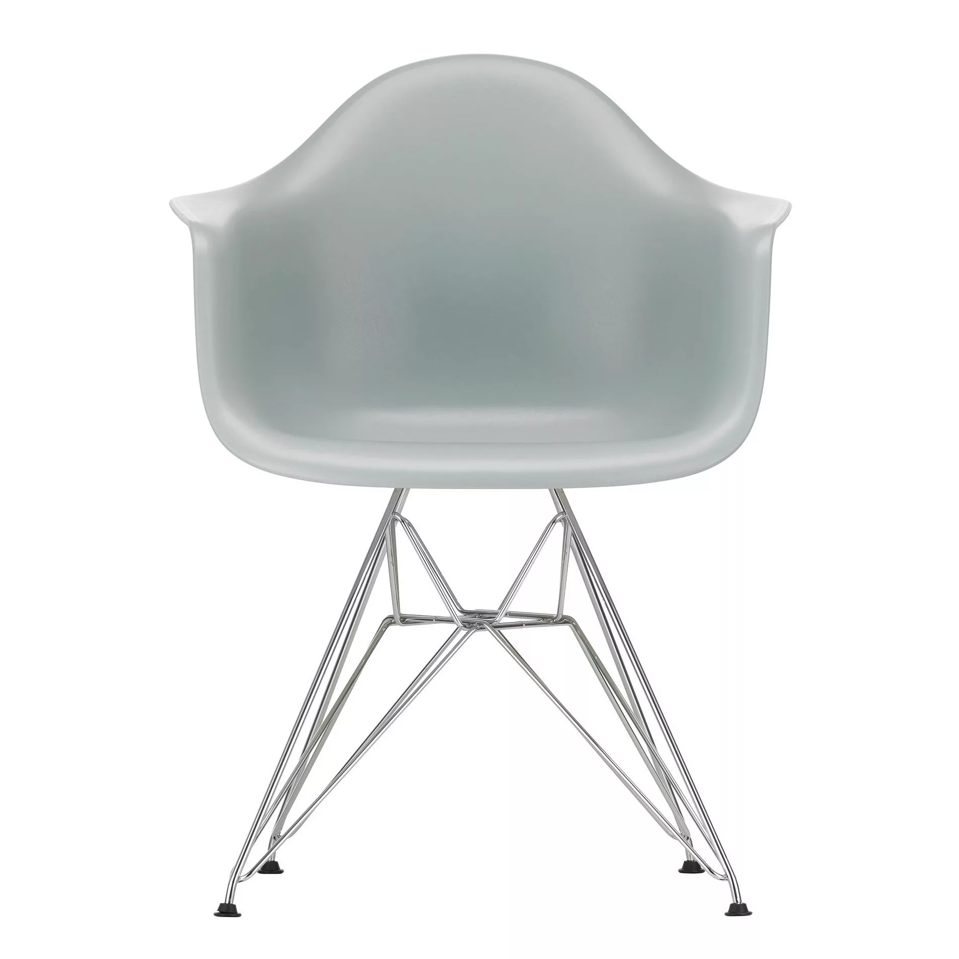 Vitra - Eames Plastic Armchair DAR Gestell verchromt - hellgrau/Sitzfläche günstig online kaufen