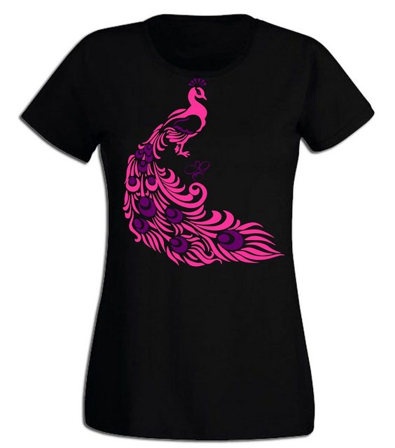 G-graphics T-Shirt Damen T-Shirt - Pfau Pink-Purple-Collection, mit trendig günstig online kaufen
