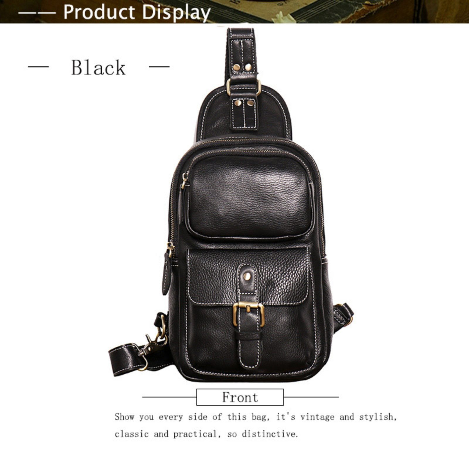 YUBRO-STUDIO Messenger Bag Herren Leder Brusttasche günstig online kaufen