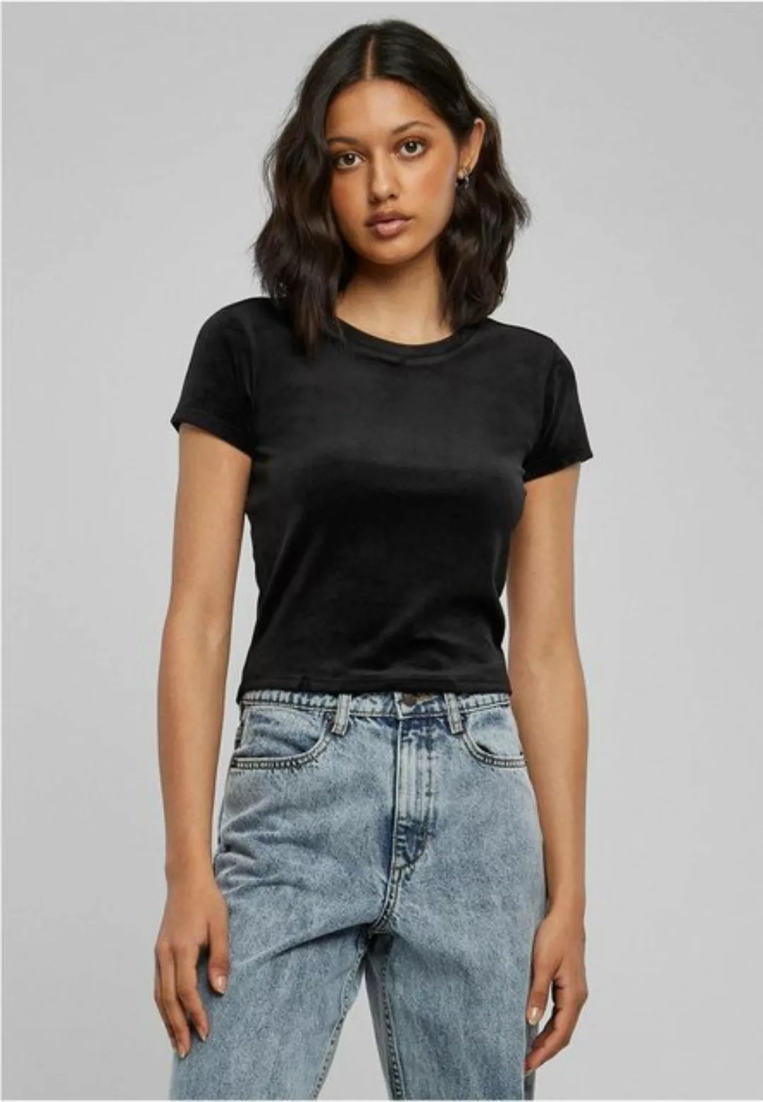 URBAN CLASSICS T-Shirt Urban Classics Damen Ladies Short Velvet Tee (1-tlg) günstig online kaufen
