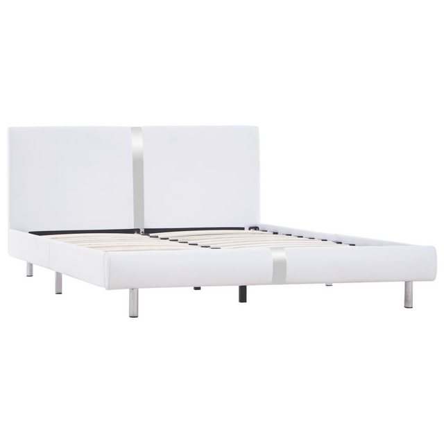 vidaXL Bett Bettgestell ohne Matratze Weiß Kunstleder 135x190 cm günstig online kaufen