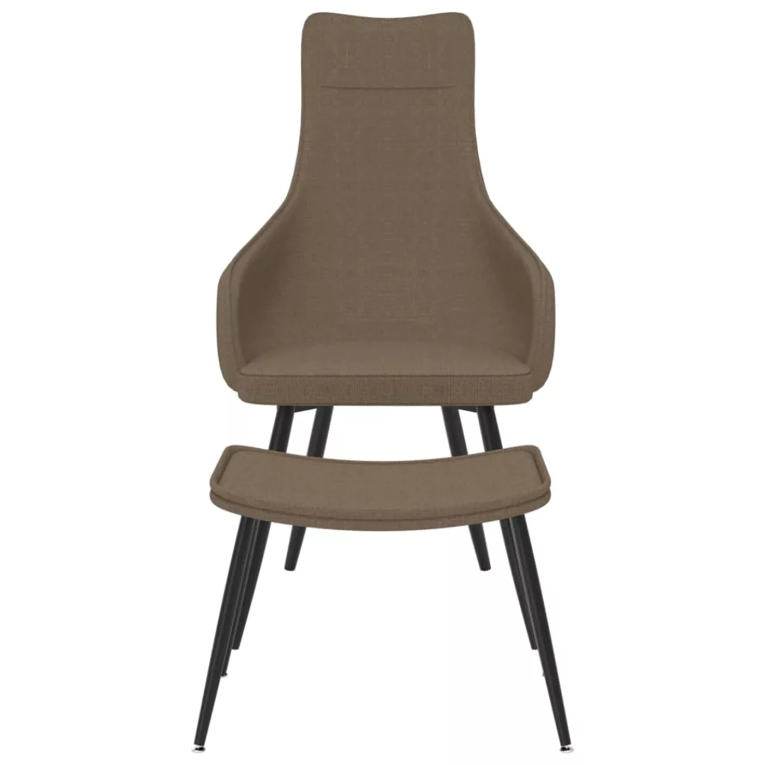 Sessel Mit Fußhocker Taupe Stoff günstig online kaufen